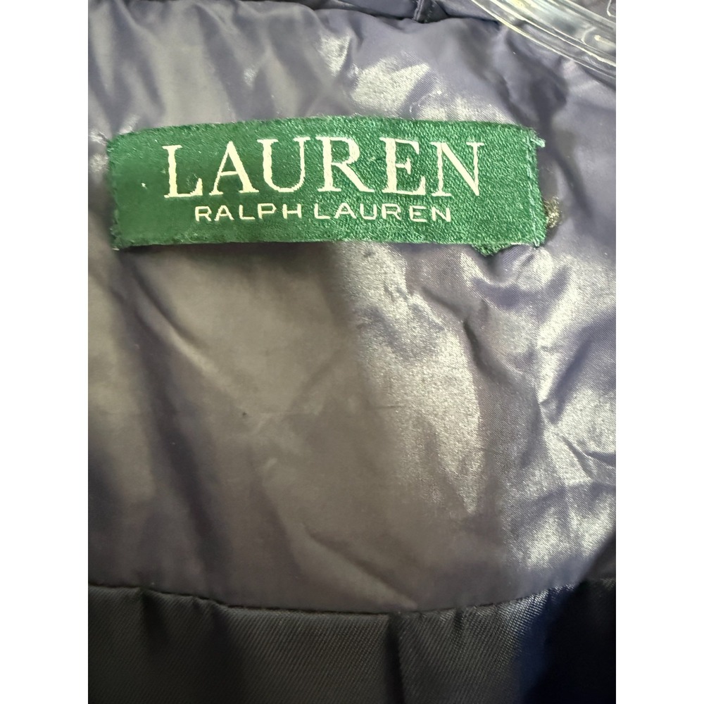 Lauren Ralph Lauren Lightweight Puffer Jacket Quilted sleeves Womens L Navy Blue - Picture 5 of 8